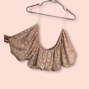 NWT Zara balloon sleeve floral crop top